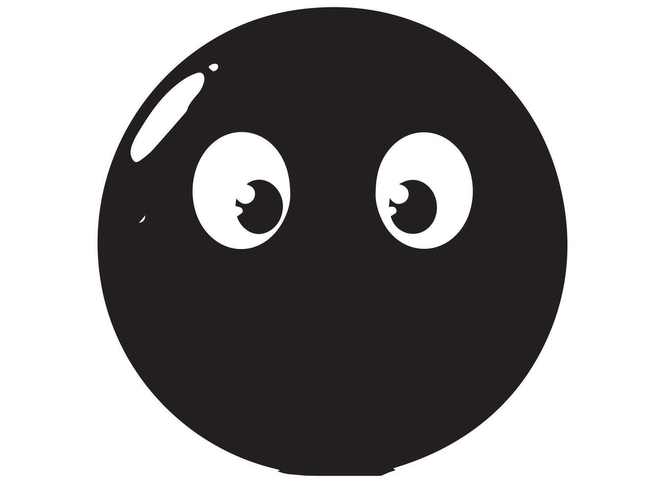 negro silueta gracioso cara gesto emoji gratis vector