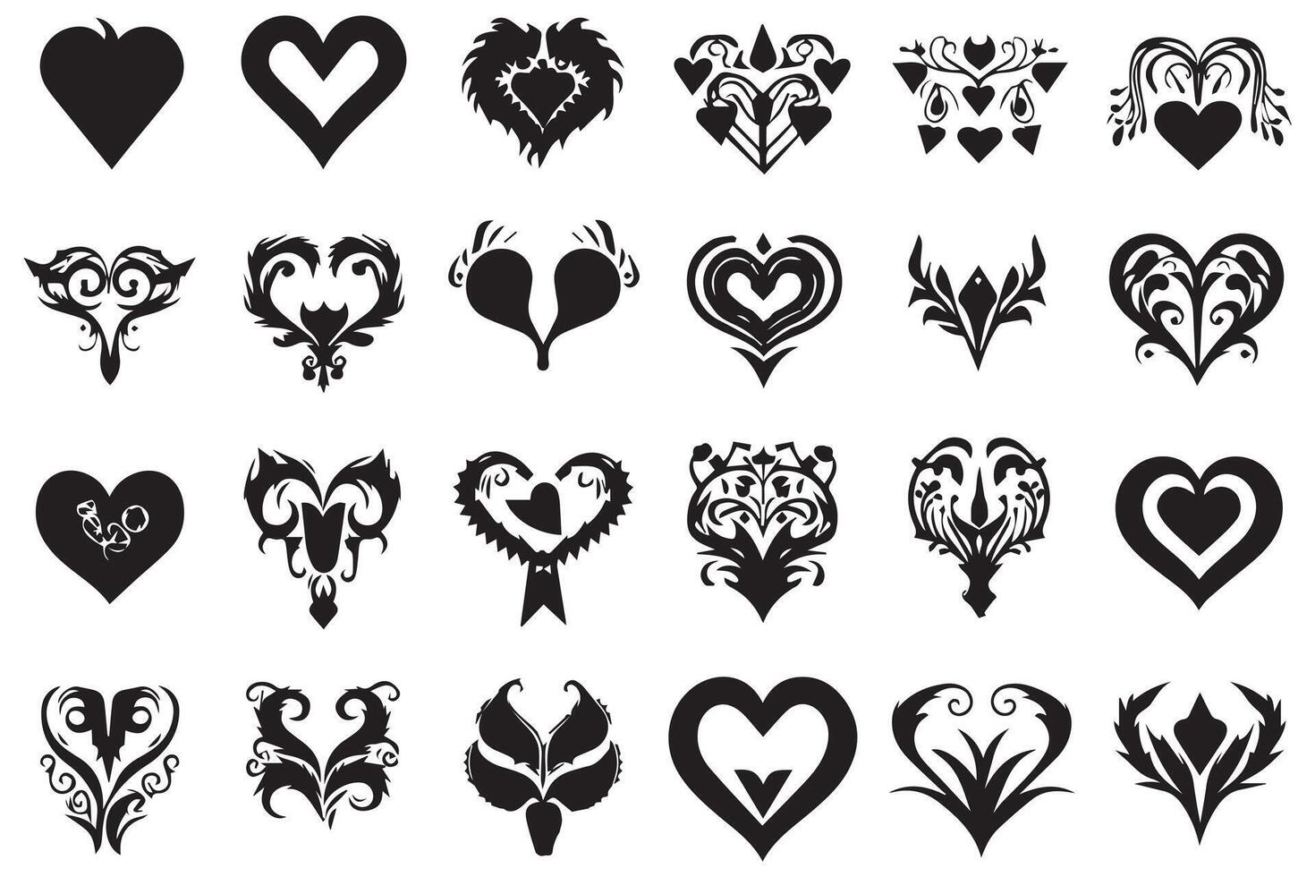 amor silueta diseño haz conjunto gratis vector