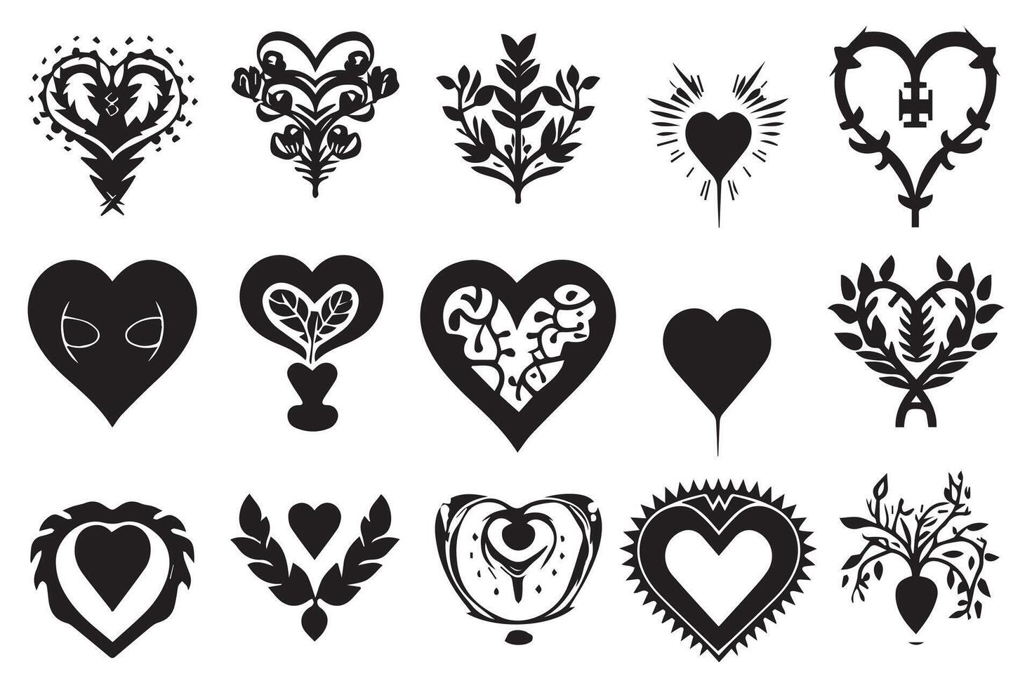 love silhouette design bundle set pro vector