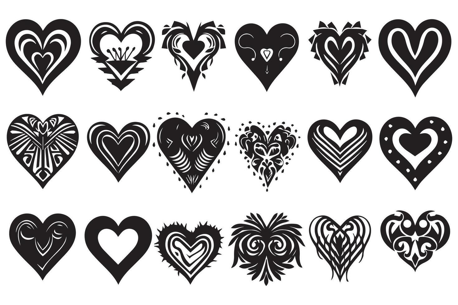 love silhouette design bundle set pro vector