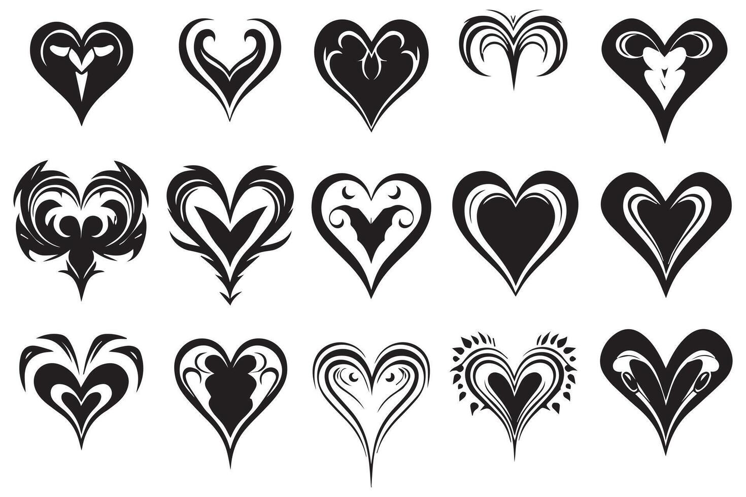 love silhouette design bundle set pro vector