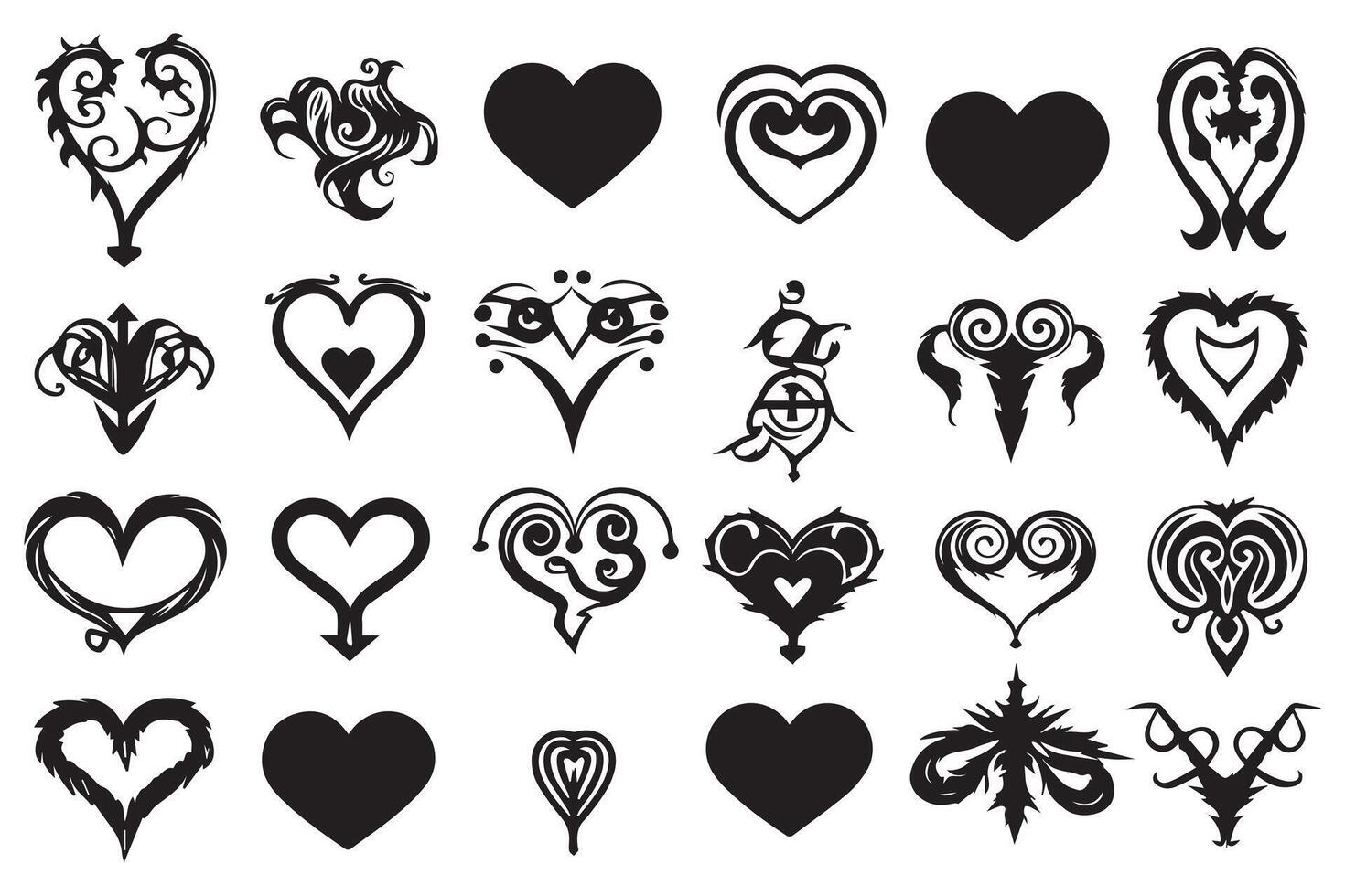 love silhouette design bundle set pro vector