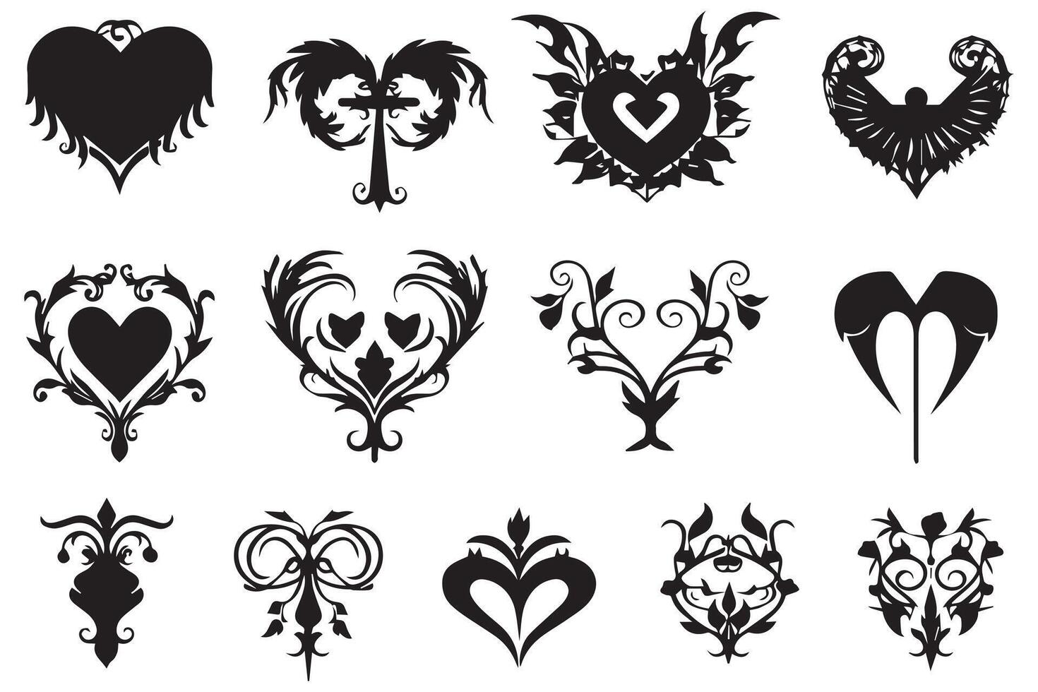 love silhouette design bundle set pro vector