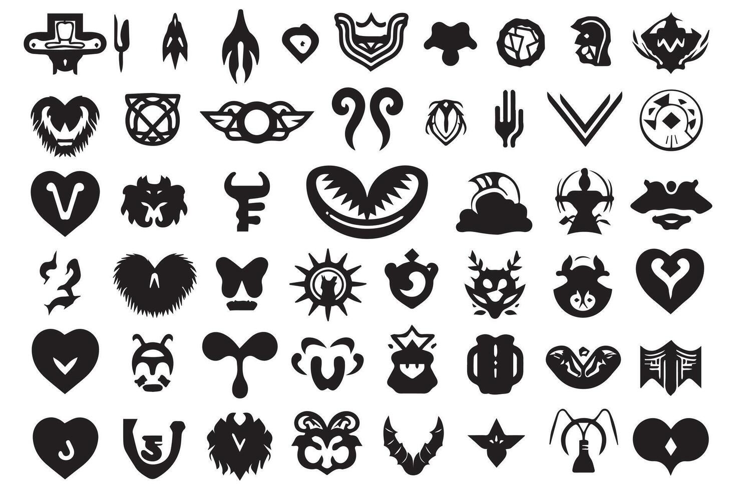 Hearts silhouette icon bundle collection pro vector