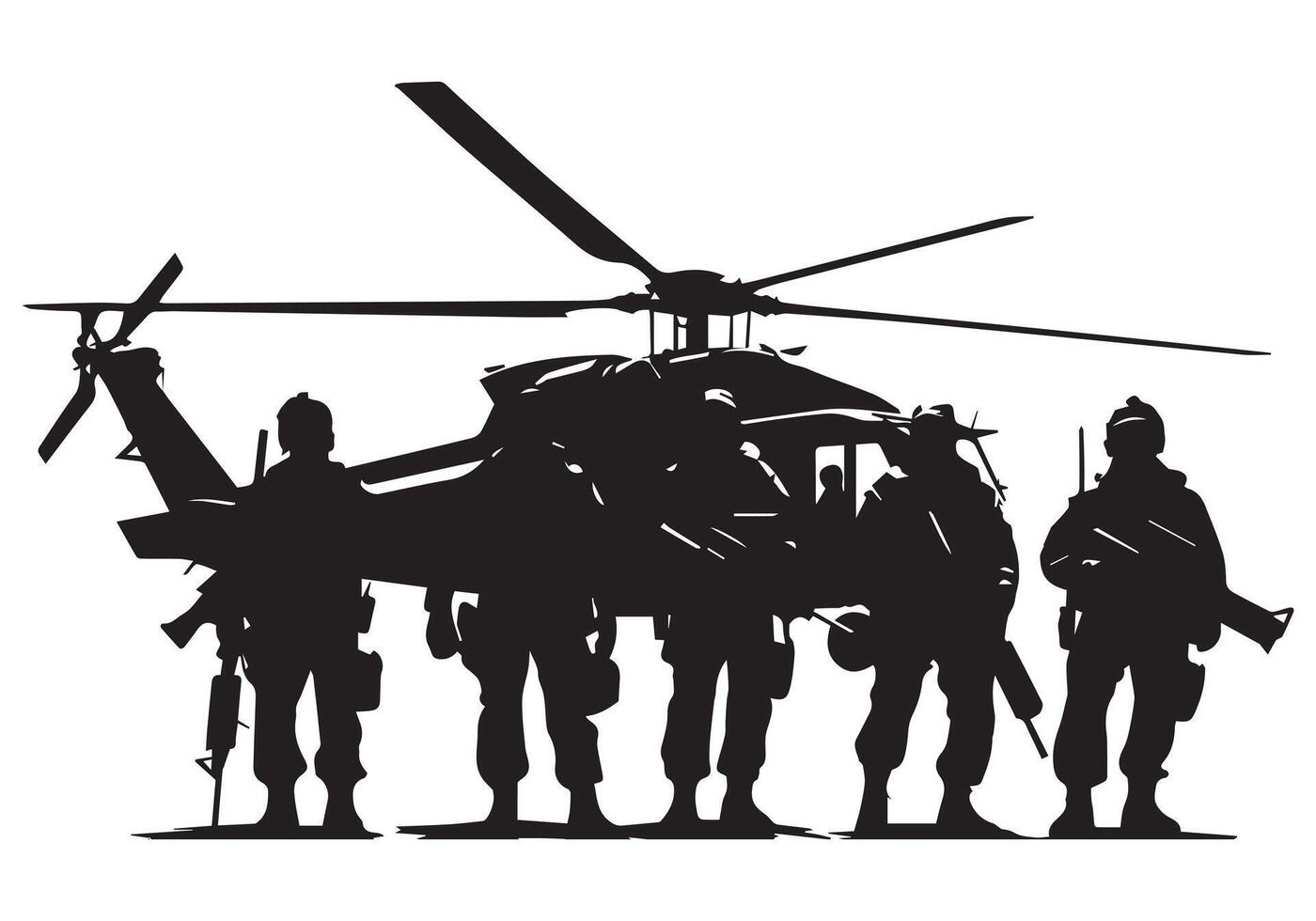 Military Helicopter Silhouette pro bundile vector