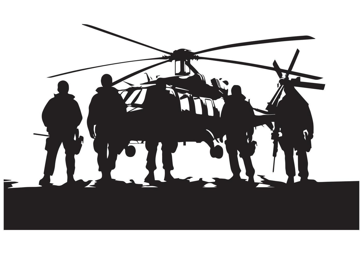 Military Helicopter Silhouette free bundile vector