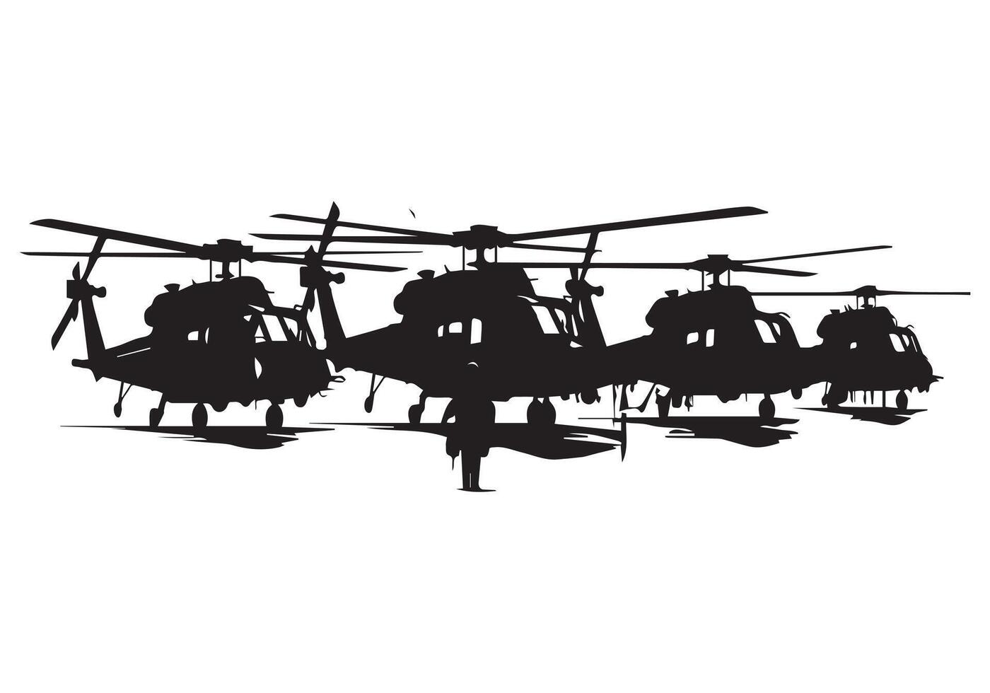 Military Helicopter Silhouette free bundile vector