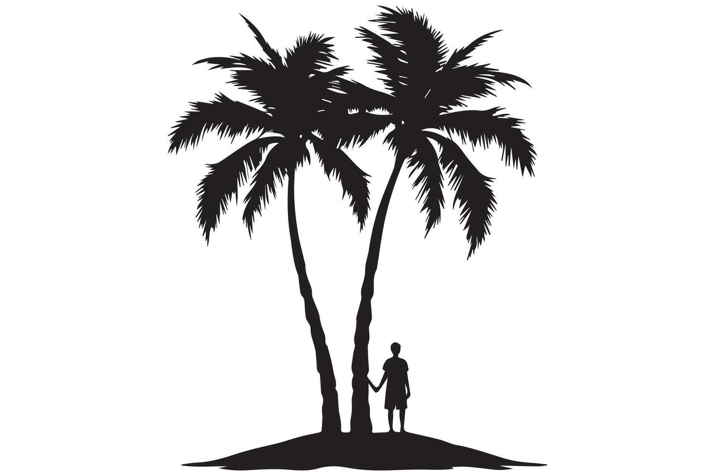 Silhouette of palm tree pro design vector