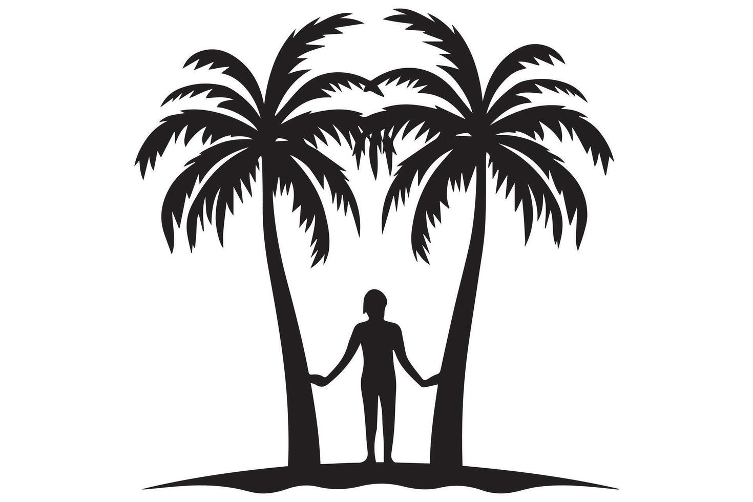 Silhouette of palm trees White background pro design vector