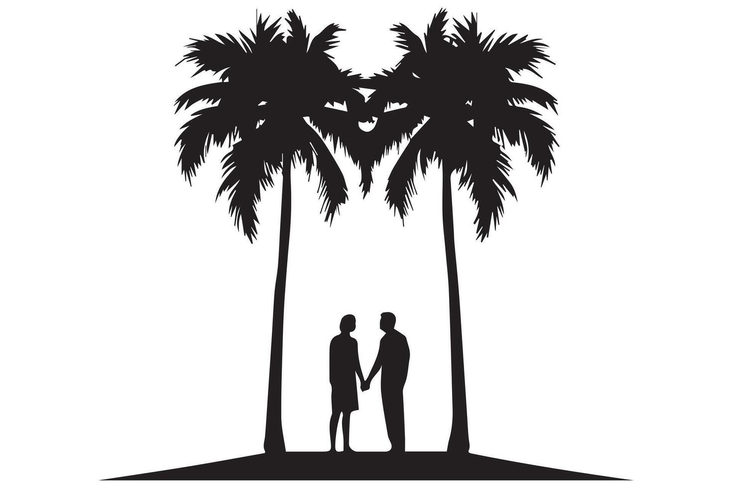 Silhouette of palm tree pro design vector