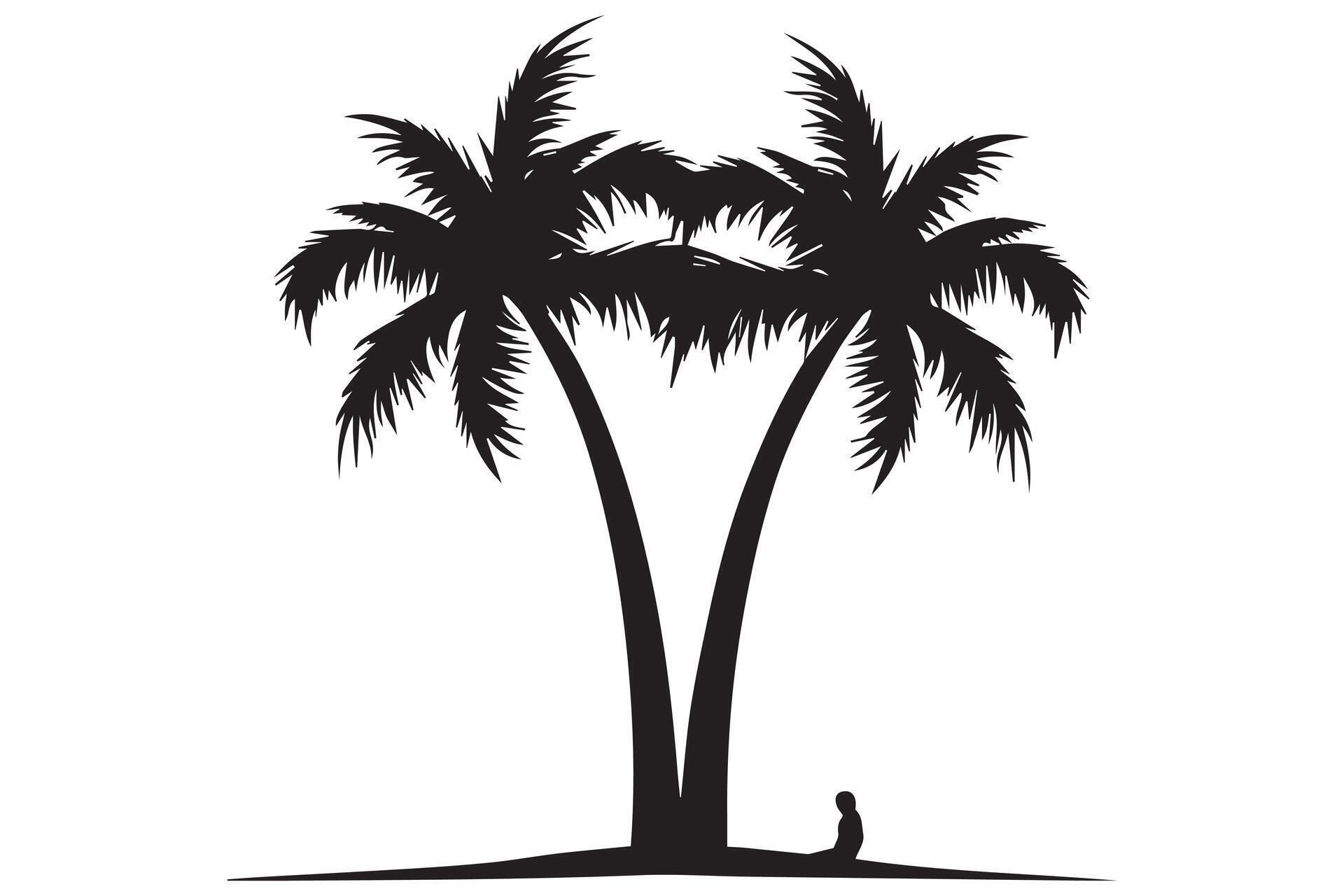 Silhouette of palm trees White background pro design 43403200 Vector
