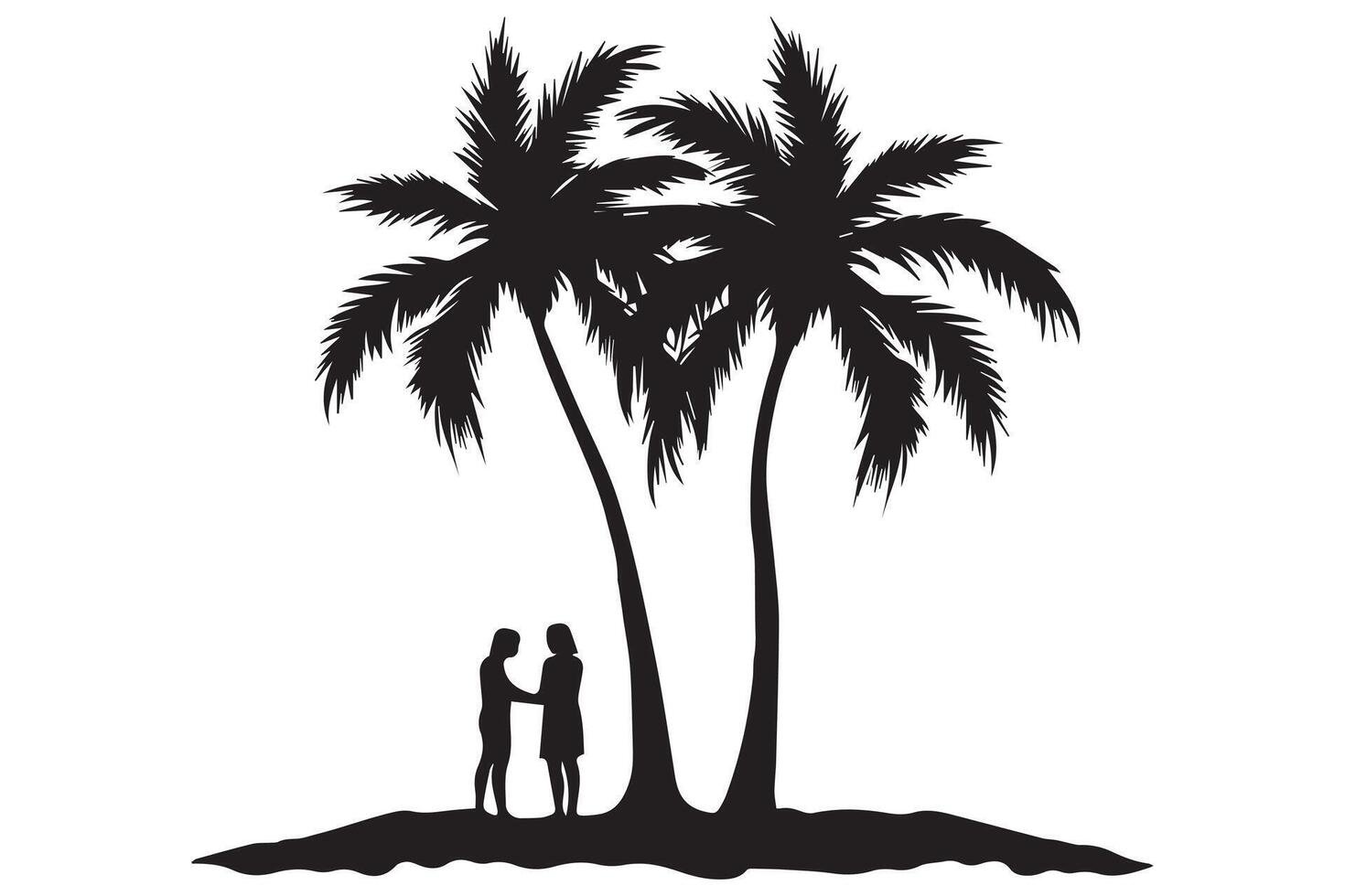 Silhouette of palm trees White background pro design vector