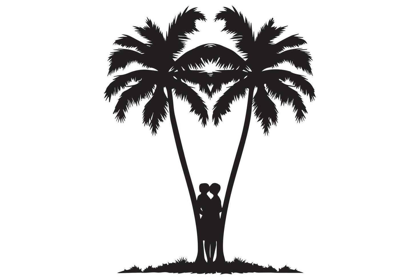 Silhouette of palm trees White background pro design vector