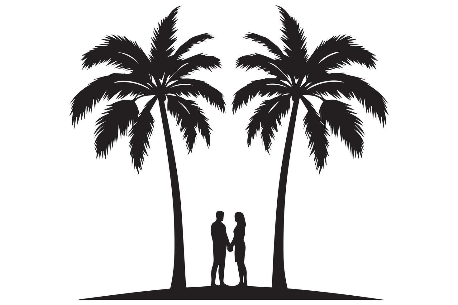 Silhouette of palm trees White background pro design vector