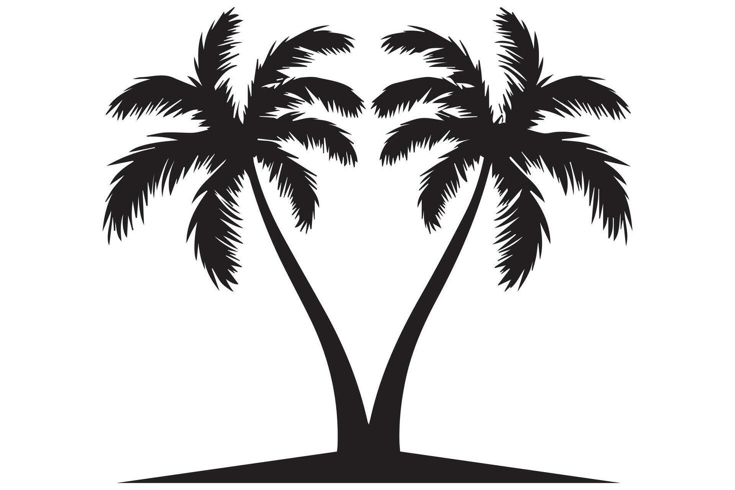 Silhouette of palm trees White background pro design vector