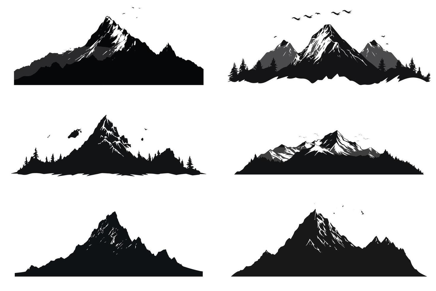 Mountain Silhouette bundile pro design vector