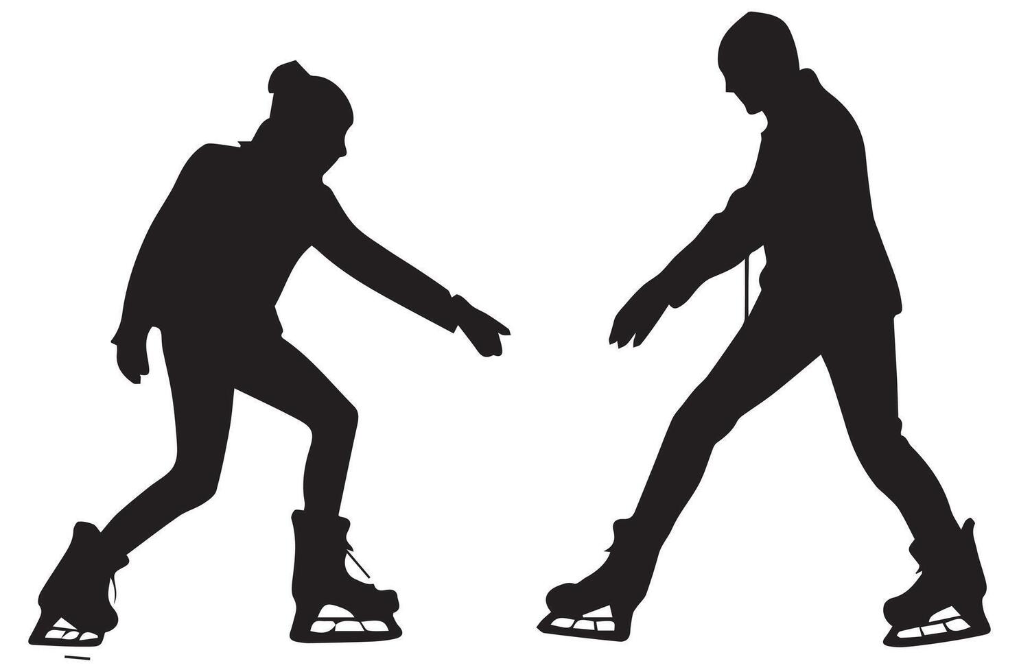 female ice skater silhouette pro vector