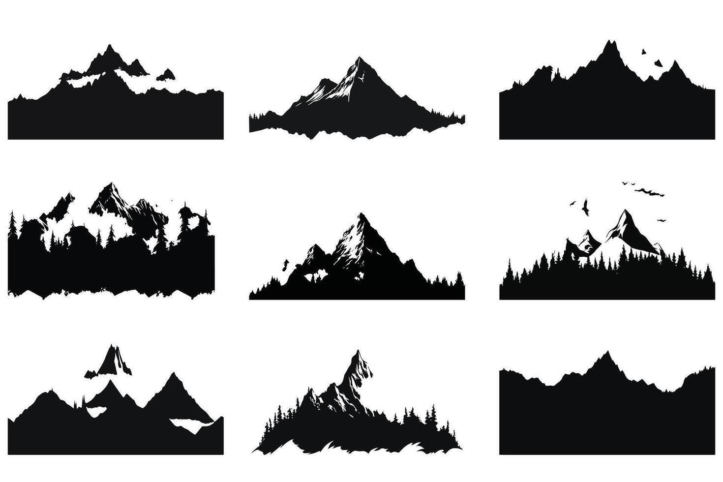 Mountain Silhouette bundile pro design vector