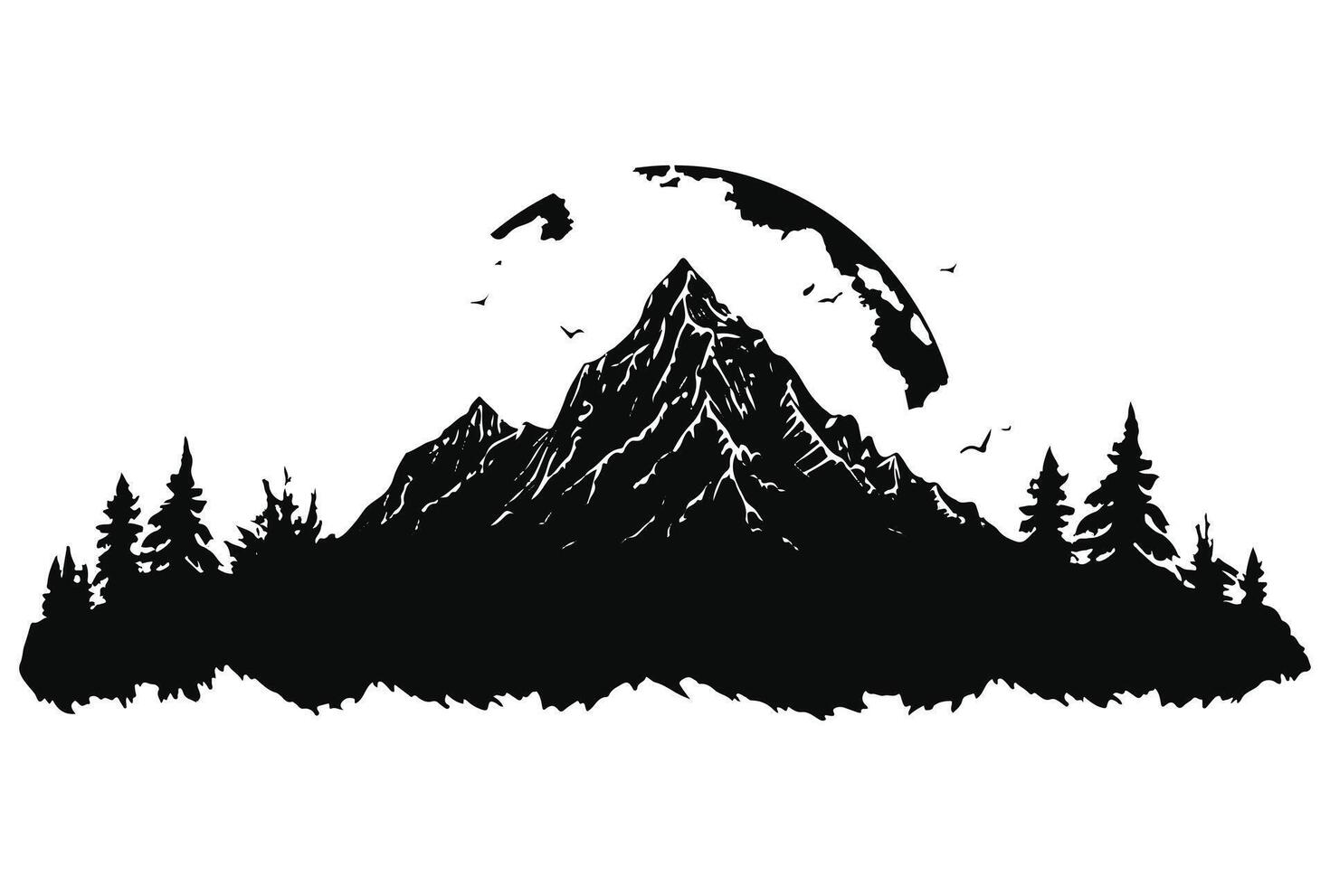 Mountain Silhouette free design vector