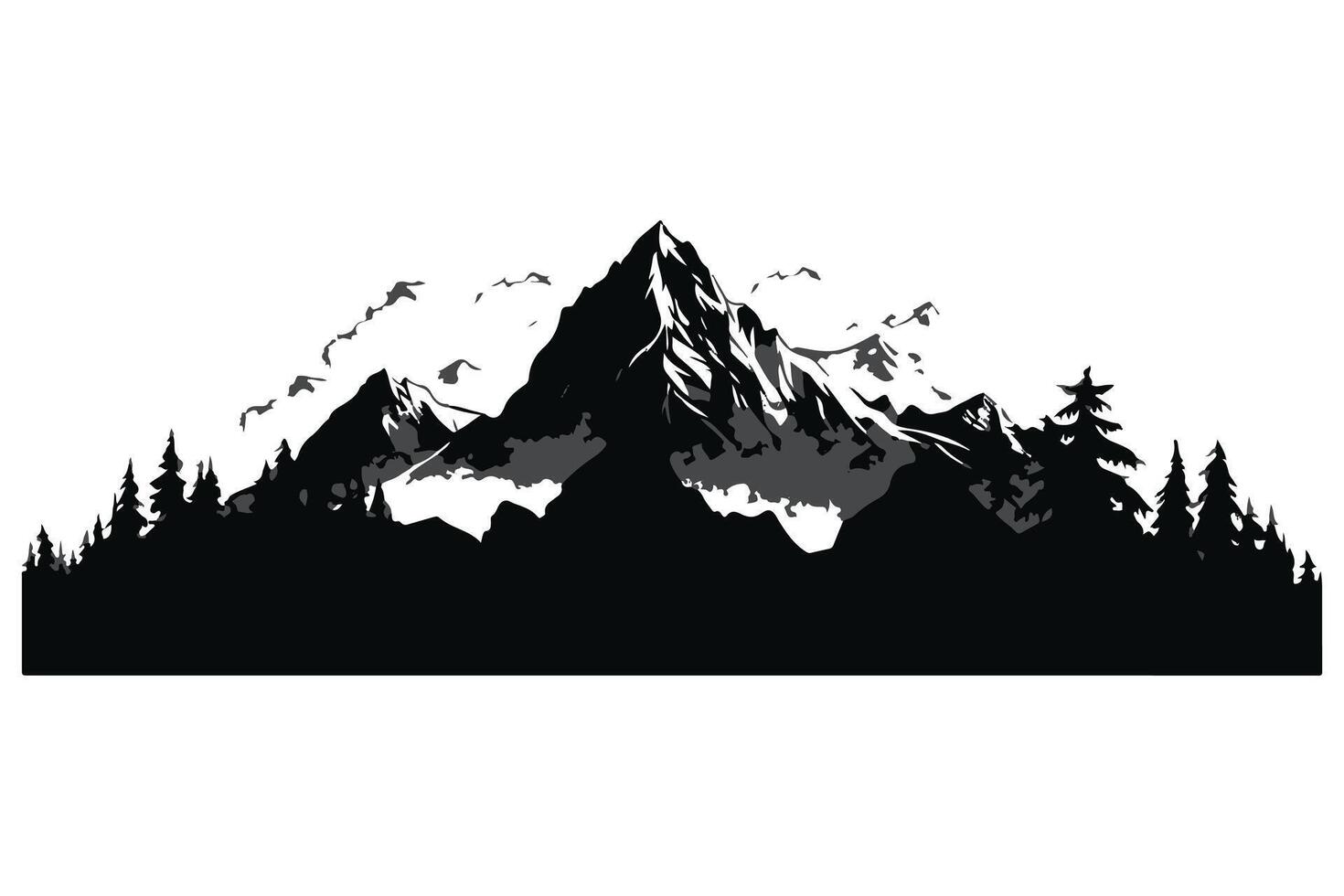 Mountain Silhouette free design vector