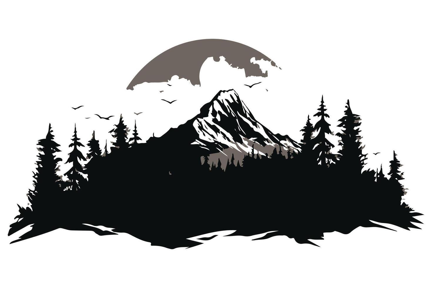 Mountain Silhouette free design vector