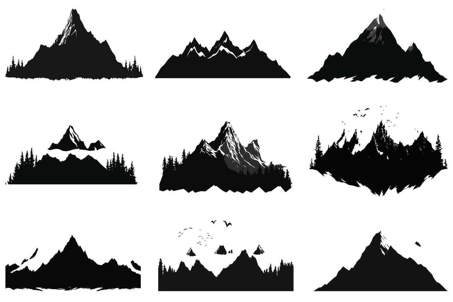 Mountain Silhouette bundile pro design vector