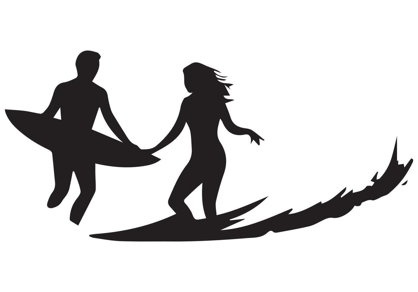 Surfboarding silhouettes pro design vector