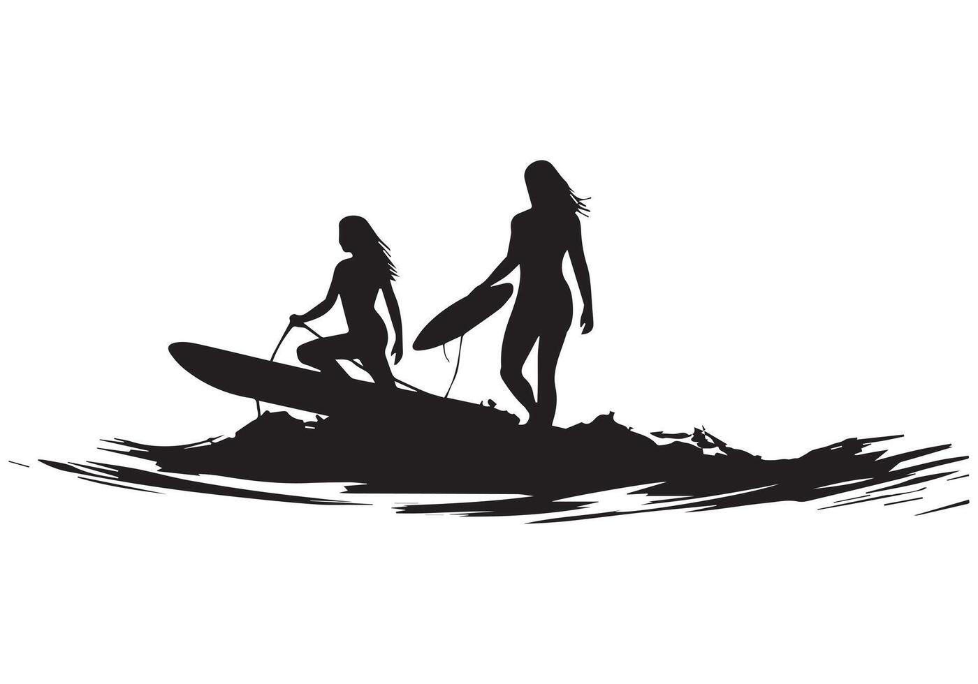 Surfboarding silhouettes free design vector
