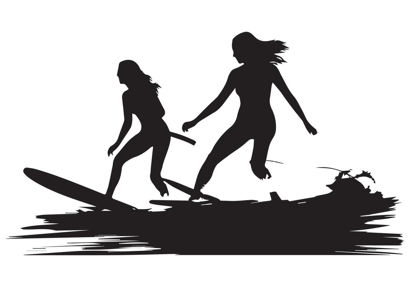 Surfboarding silhouettes pro design vector
