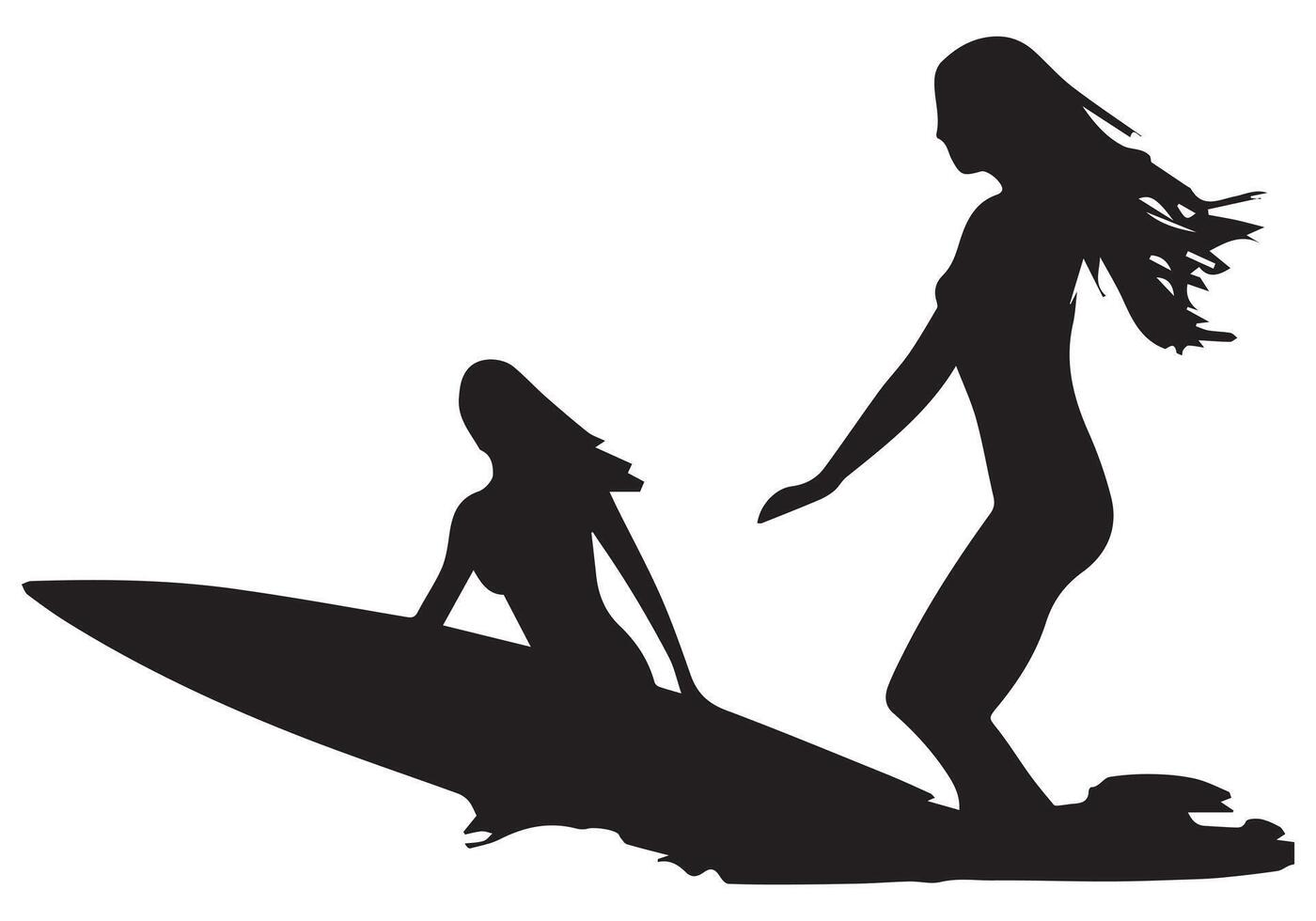 Surfboarding silhouettes pro design vector