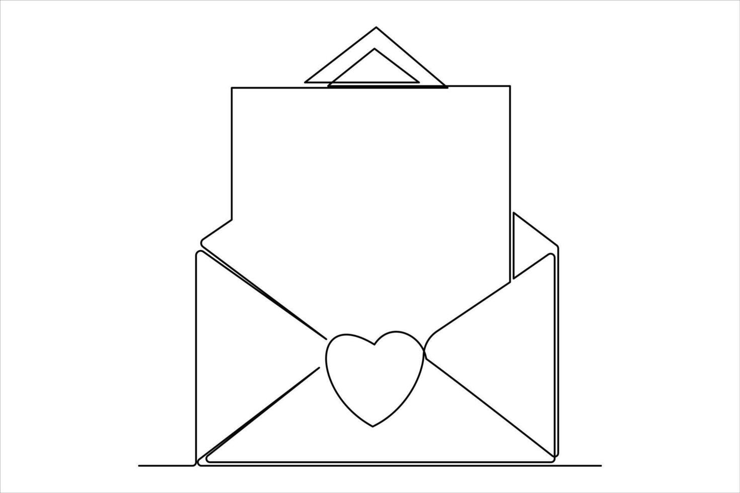 Continuous one line email outline hand drawn symbol art illustration vector