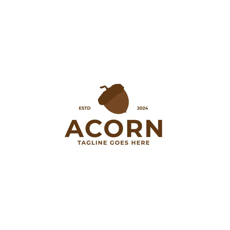 Acorn logo icon design template illustration idea vector