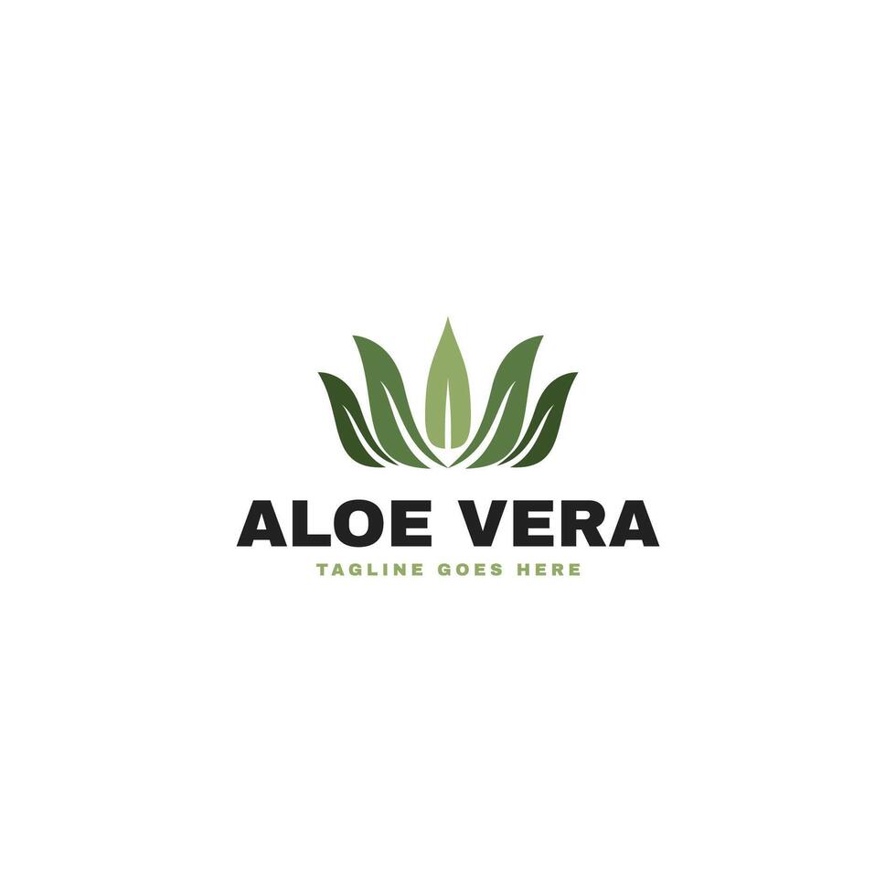 Aloe vera logo design for skincare brands organic products illustration idea vector