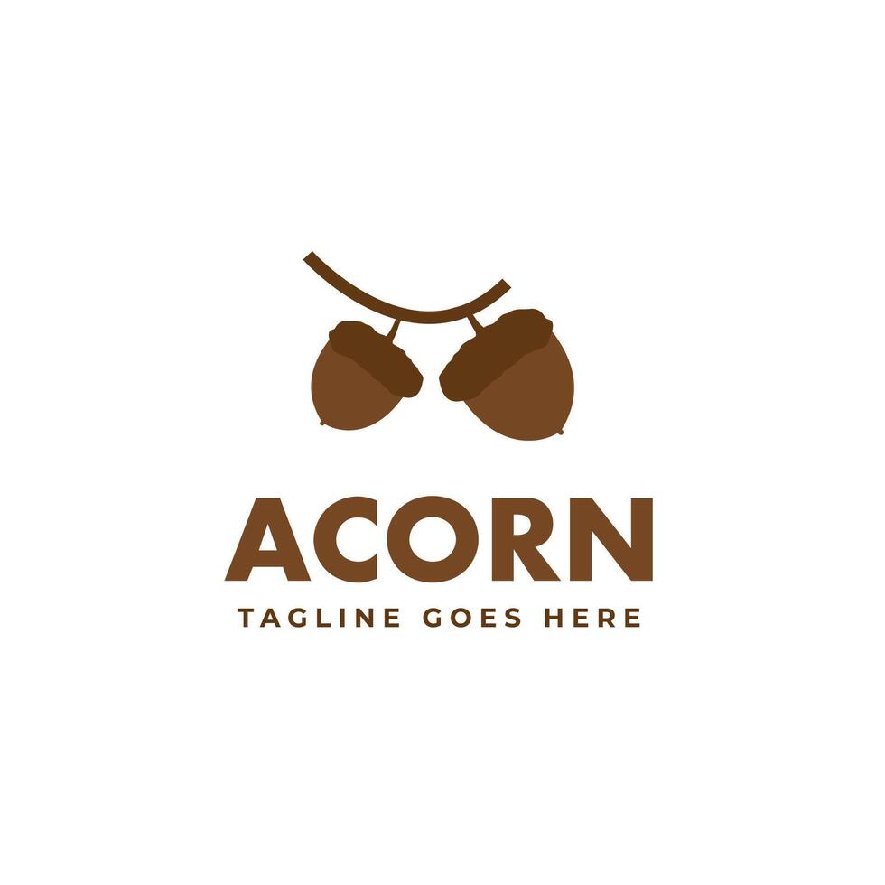 Acorn logo icon design template illustration idea vector