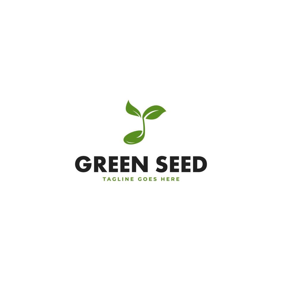 Green seed nature logo icon design template illustration idea vector