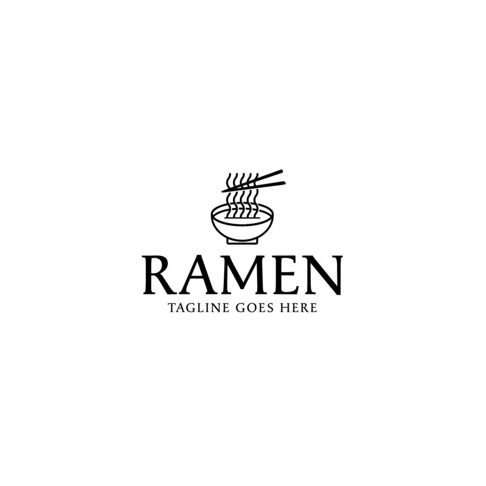 Ramen of japanese culture and culinary logo design illustration idea vector