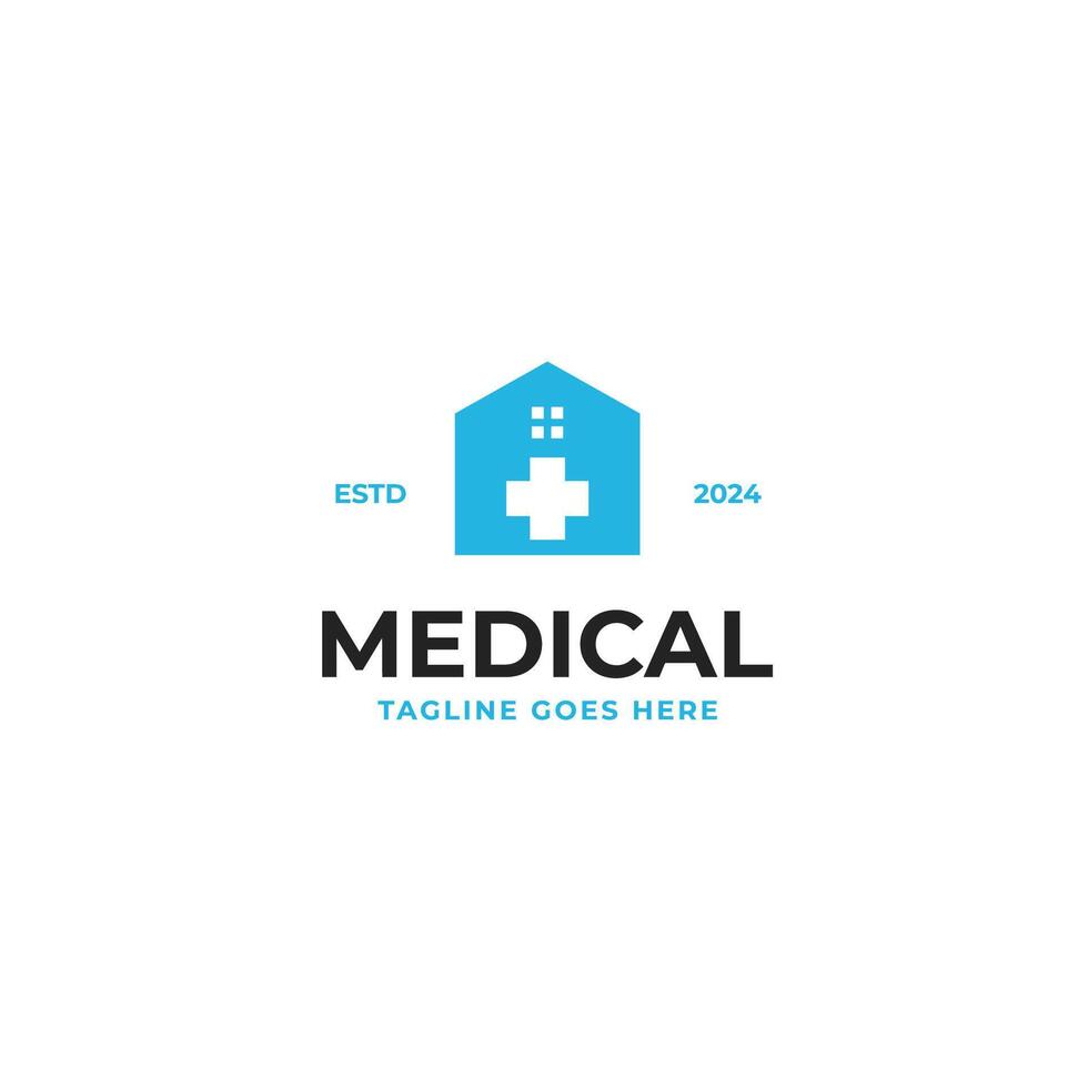 Medical home logo design illustration idea vector