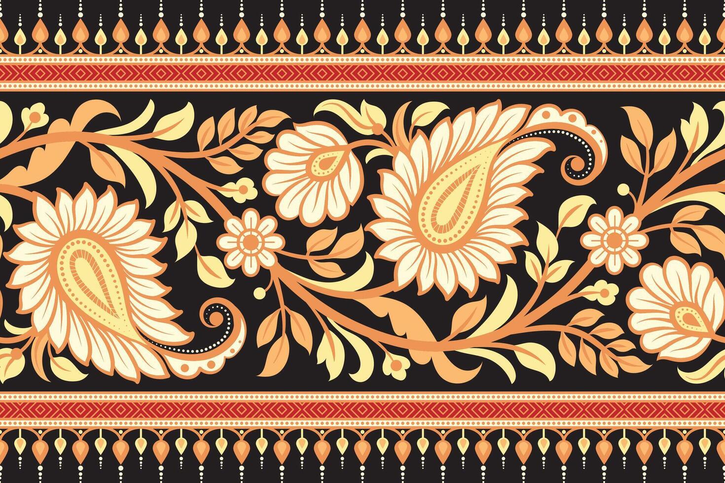 floral sin costura antecedentes geométrico étnico oriental ikat sin costura modelo tradicional diseño para Fondo, alfombra, papel tapiz, ropa, Envoltura, batik, tela, ilustración bordado estilo. vector