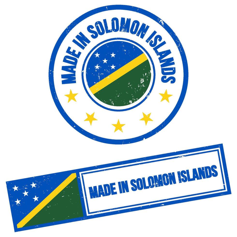 Made in Solomon Islands Sign Grunge Style vector