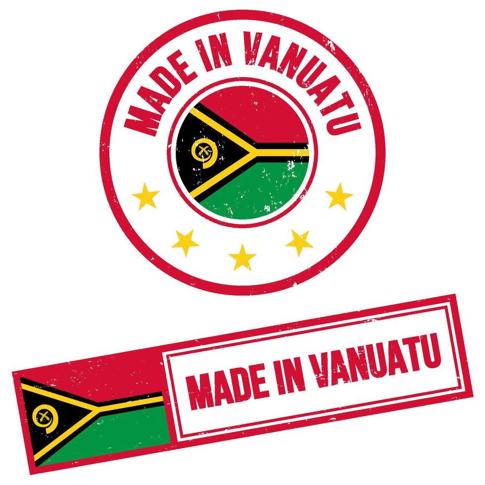 hecho en vanuatu firmar grunge estilo vector