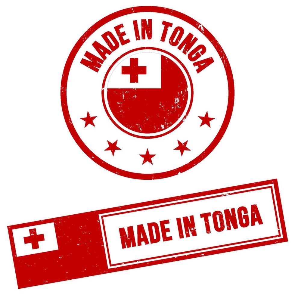 Made in Tonga Sign Grunge Style vector