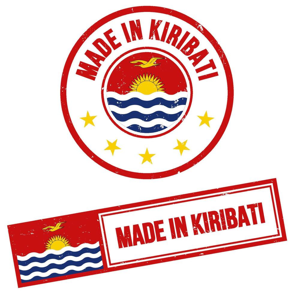 hecho en Kiribati firmar grunge estilo vector