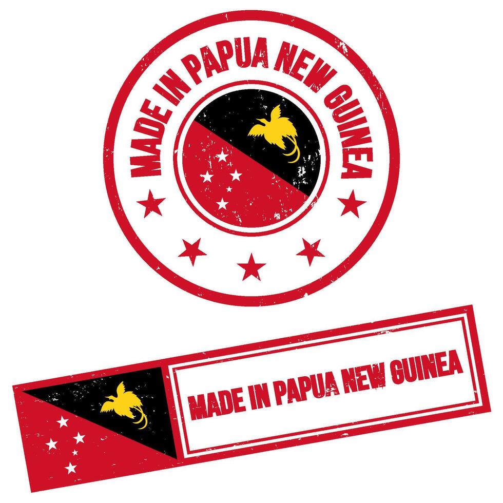 hecho en Papuasia nuevo Guinea firmar grunge estilo vector