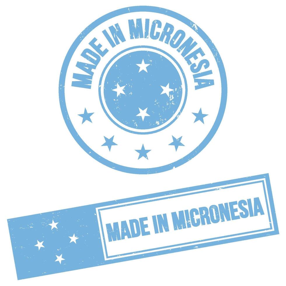 hecho en micronesia firmar grunge estilo vector