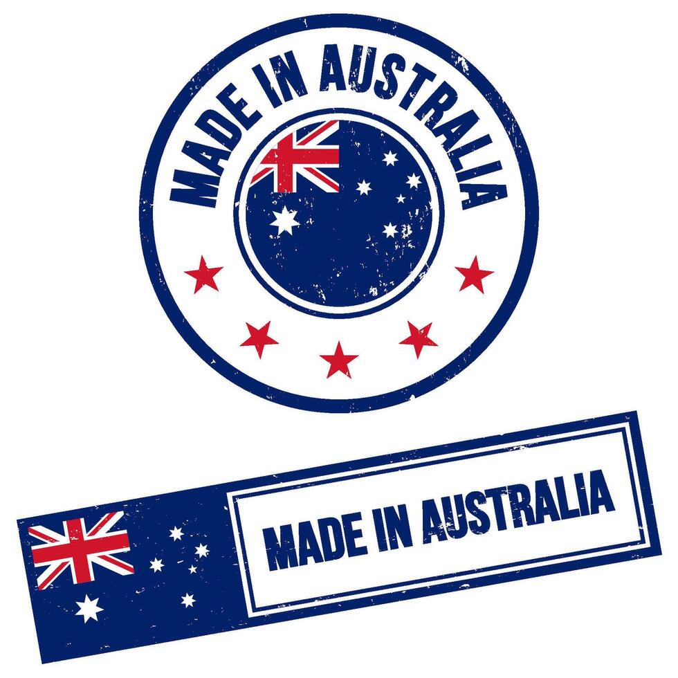 hecho en Australia firmar grunge estilo vector