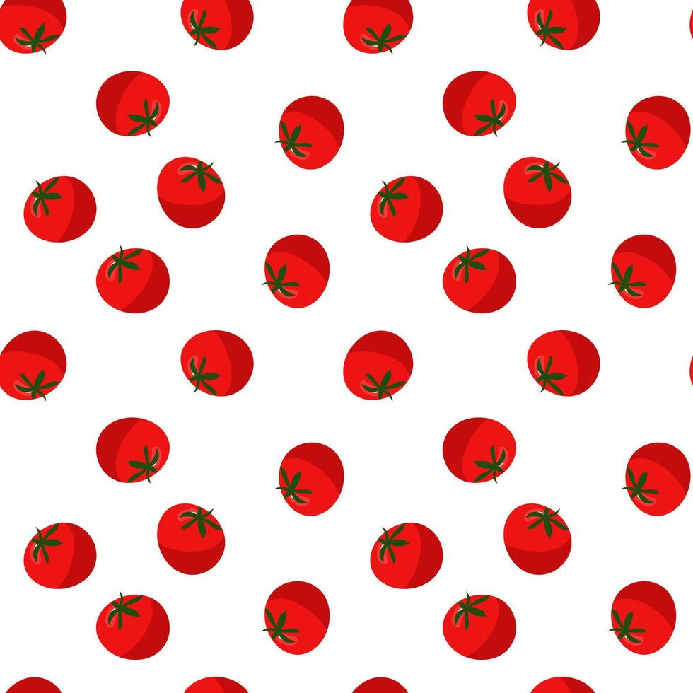 A pattern of juicy red tomatoes separately. It is suitable for culinary graphics, commercials at farmers' markets, postcards with recipes, indication of ingredients, taste. Seamless packaging vector