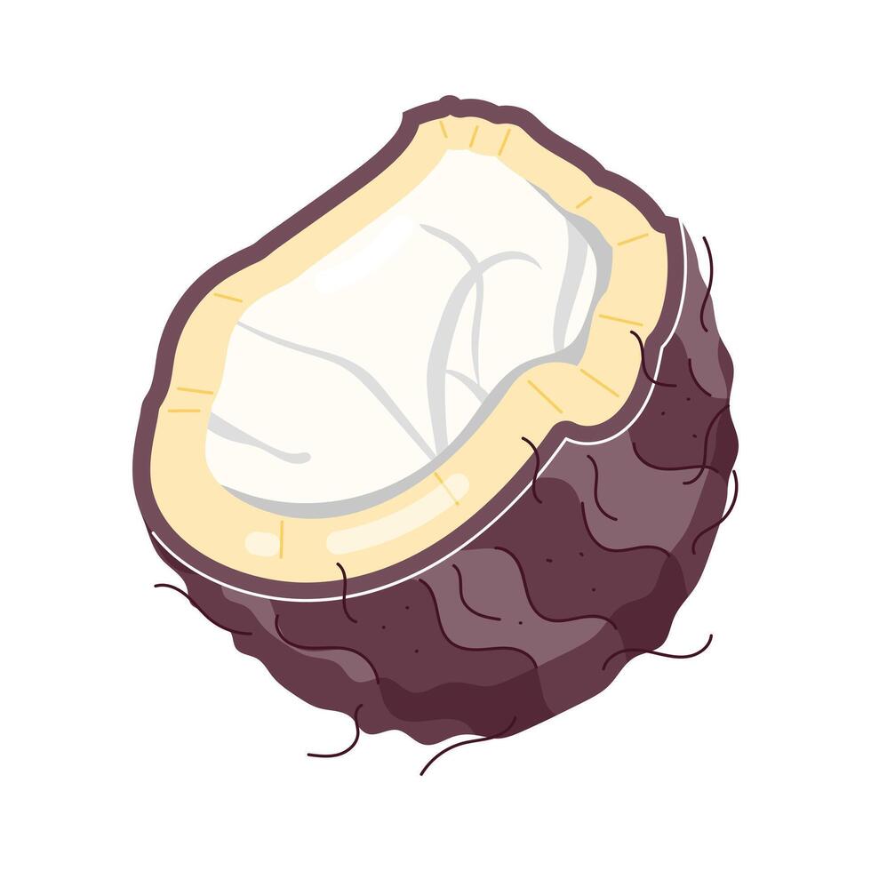 Handy of Tropical Coconut Flat Stickers vector