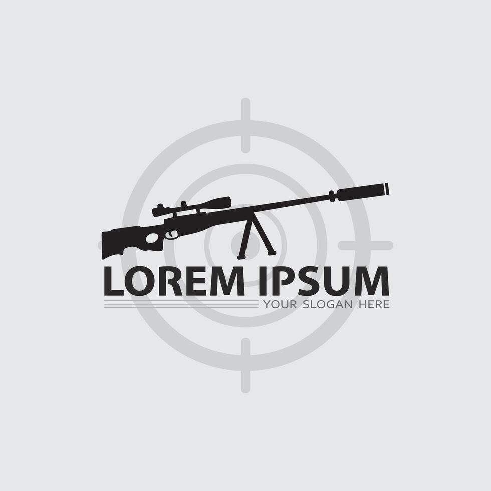 Gun logo icon and tactical design guns illustration vector