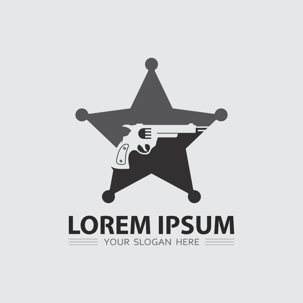 Gun logo icon and tactical design guns illustration vector