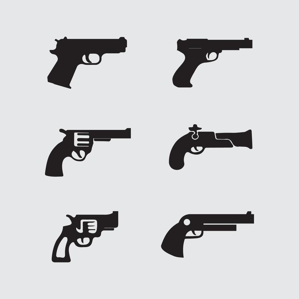 Gun logo icon and tactical design guns illustration vector